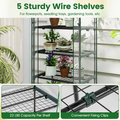 Mini Greenhouse Portable Plant Grow House with 5 Tier Shelves, White Greenhouses at Gallery Canada