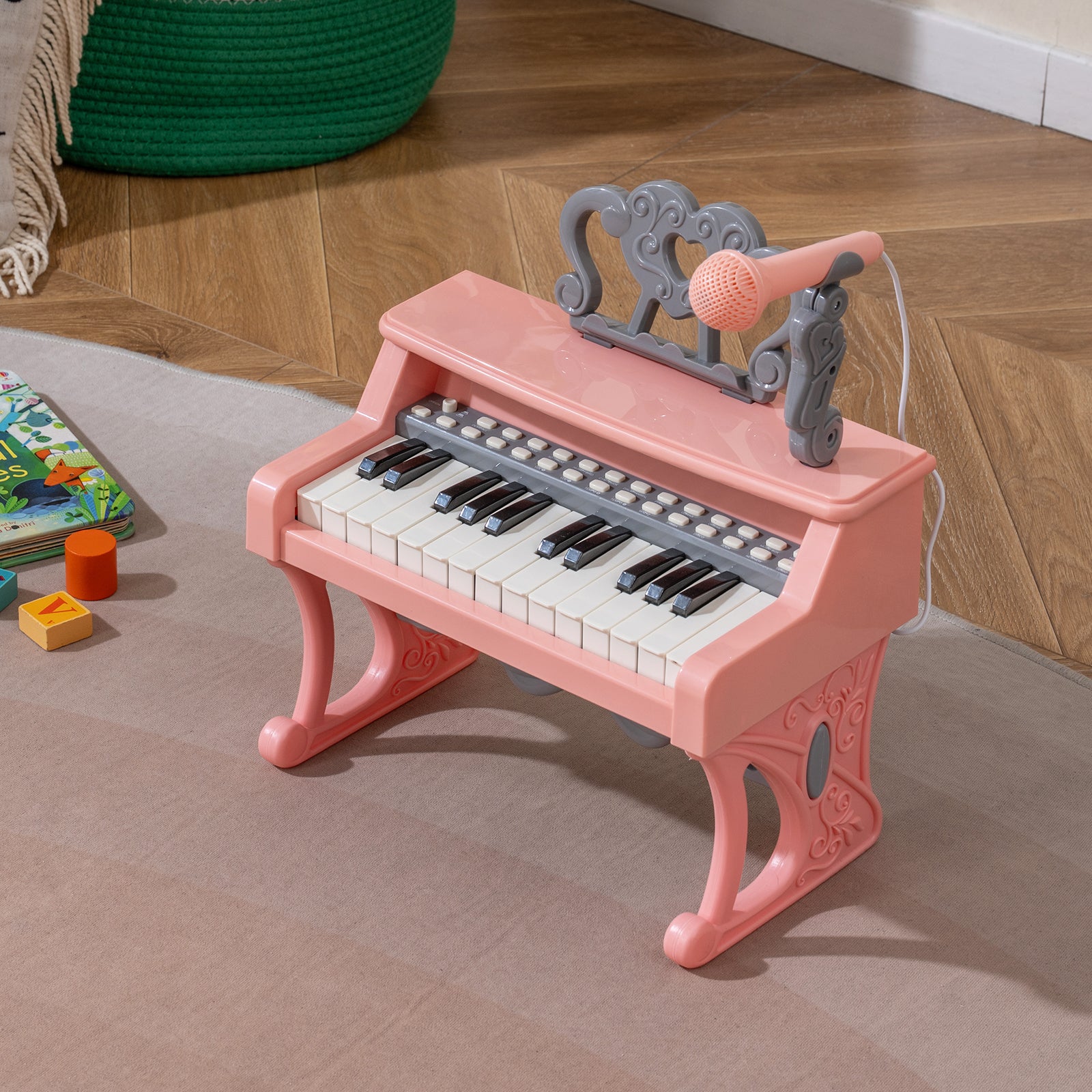 Mini Keyboard Piano 25 Keys, With Music Stand And Microphone, Pink Pianos & Keyboards at Gallery Canada