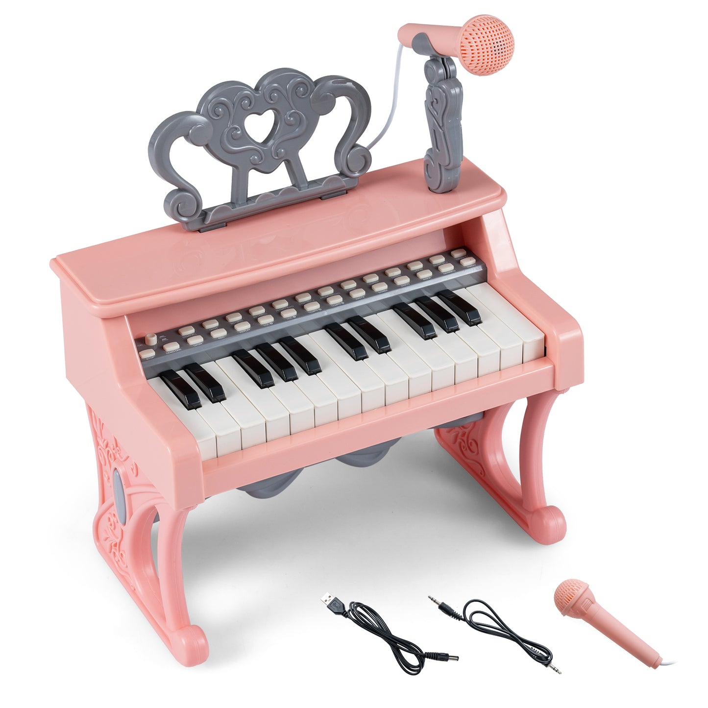 Mini Keyboard Piano 25 Keys, With Music Stand And Microphone, Pink Pianos & Keyboards at Gallery Canada