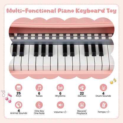 Mini Keyboard Piano 25 Keys, With Music Stand And Microphone, Pink Pianos & Keyboards at Gallery Canada