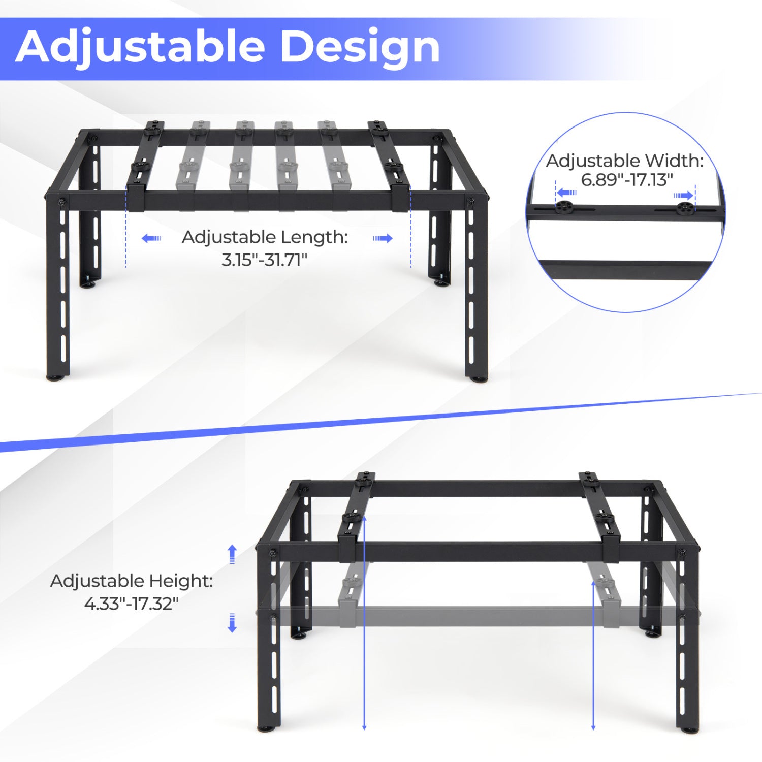 Mini Split Ground Stand Adjustable For 9000-36000 BTU, Black Mini Split AC Parts & Accessories at Gallery Canada