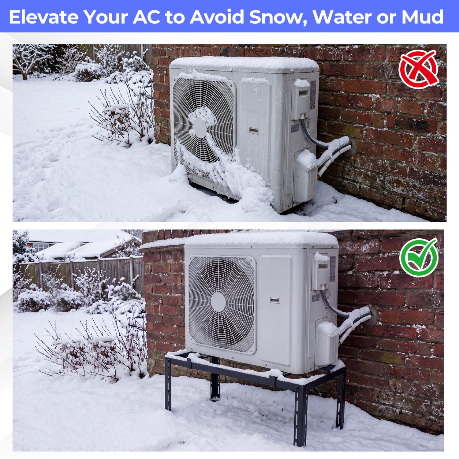 Mini Split Ground Stand Adjustable For 9000-36000 BTU, Black Mini Split AC Parts & Accessories at Gallery Canada