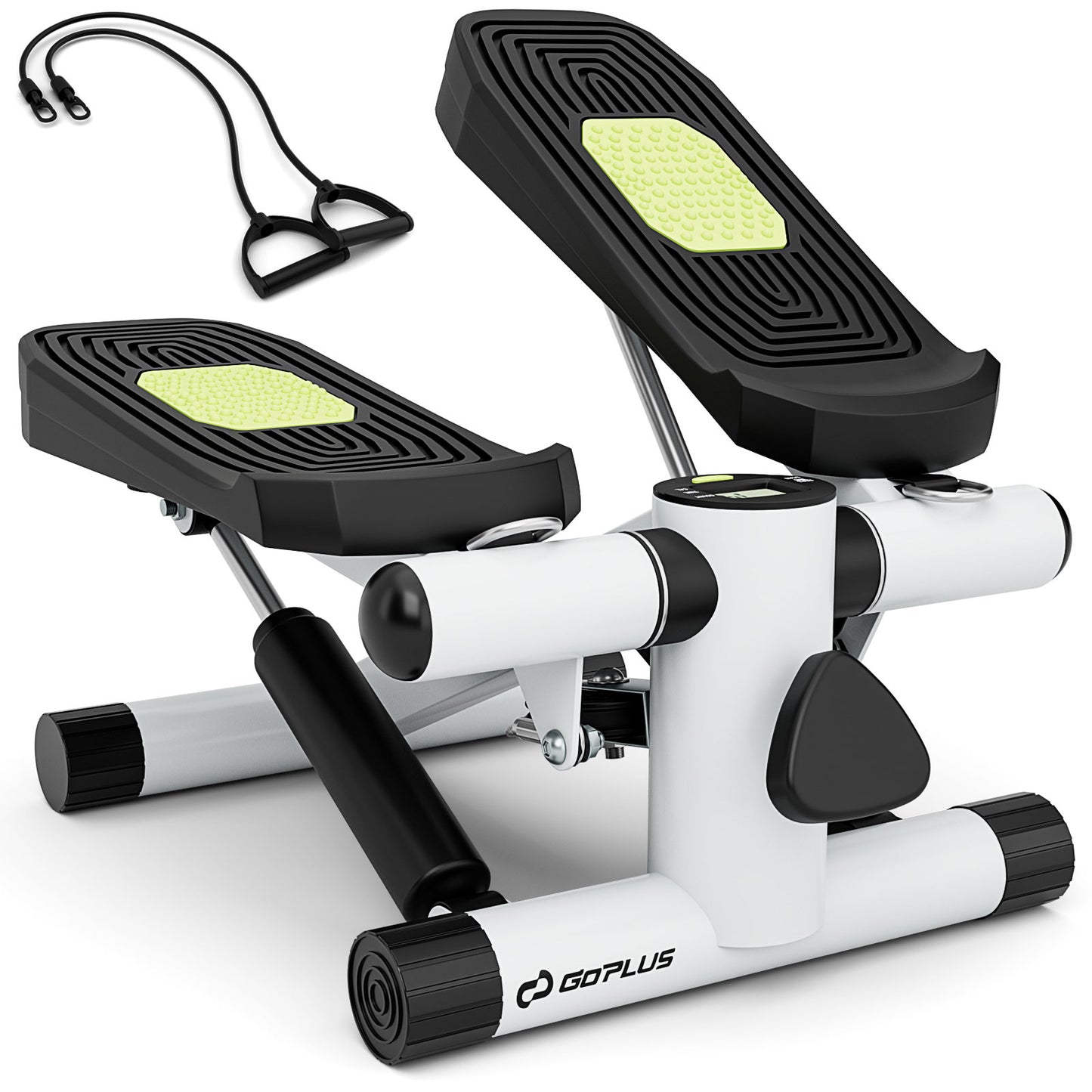 Mini Stepper with Resistance Bands and Adjustable Height for Exercise at Home, White Sport Equipments at Gallery Canada