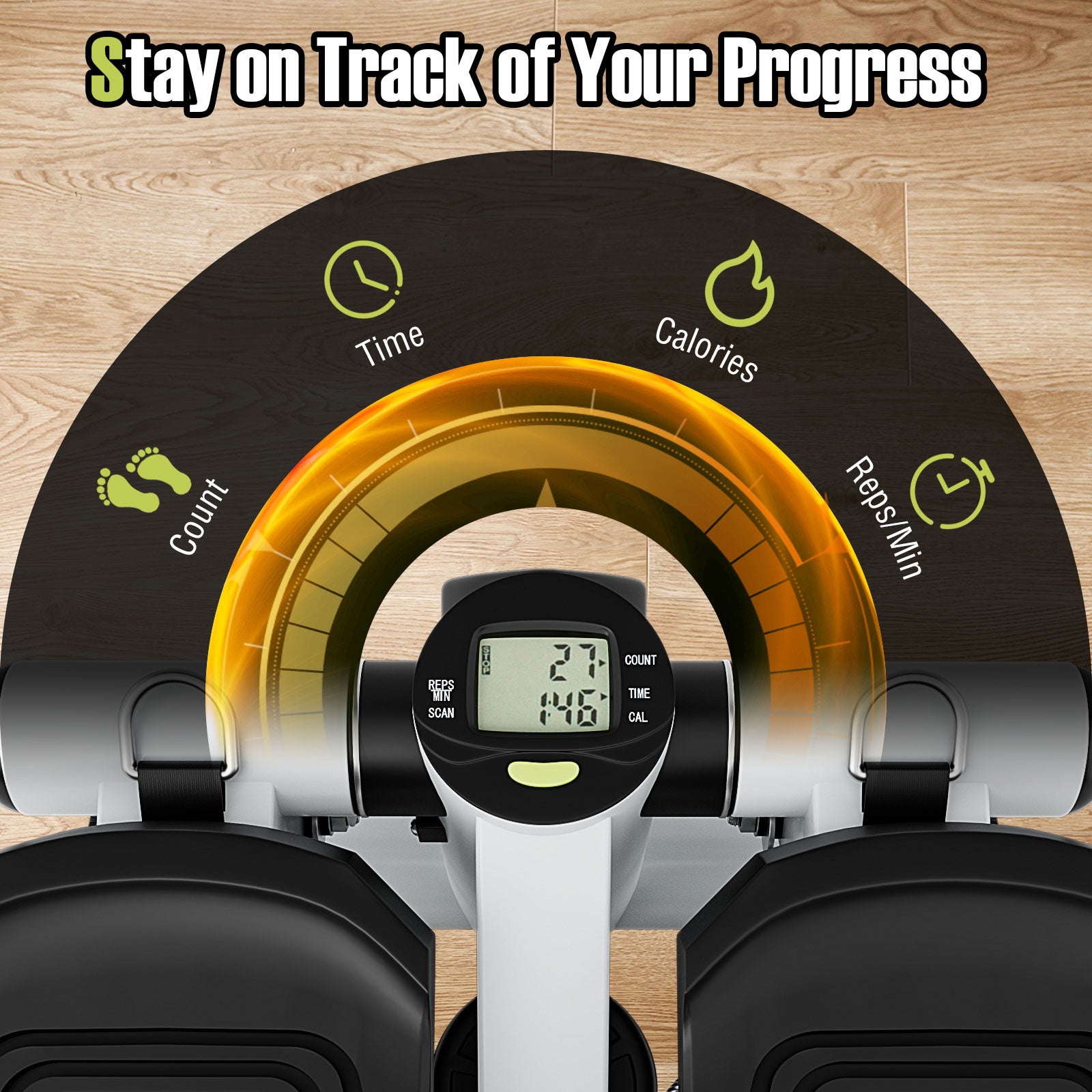 Mini Stepper with Resistance Bands and Adjustable Height for Exercise at Home, White Sport Equipments at Gallery Canada