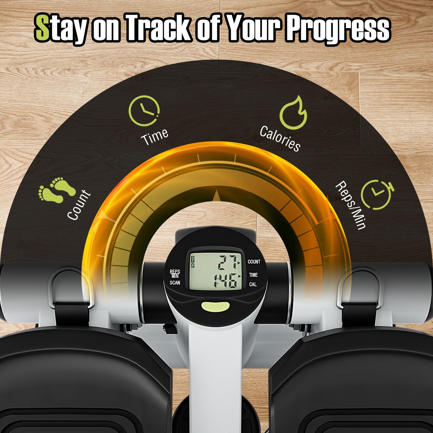 Mini Stepper with Resistance Bands and Adjustable Height for Exercise at Home, White Sport Equipments at Gallery Canada