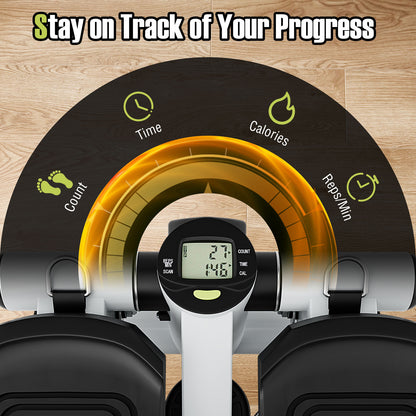 Mini Stepper with Resistance Bands and Adjustable Height for Exercise at Home, White Sport Equipments at Gallery Canada