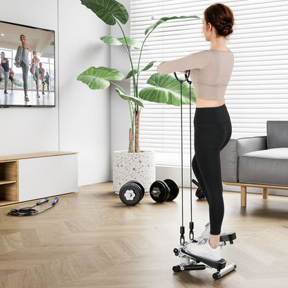 Mini Stepper with Resistance Bands and Adjustable Height for Exercise at Home, White Sport Equipments at Gallery Canada