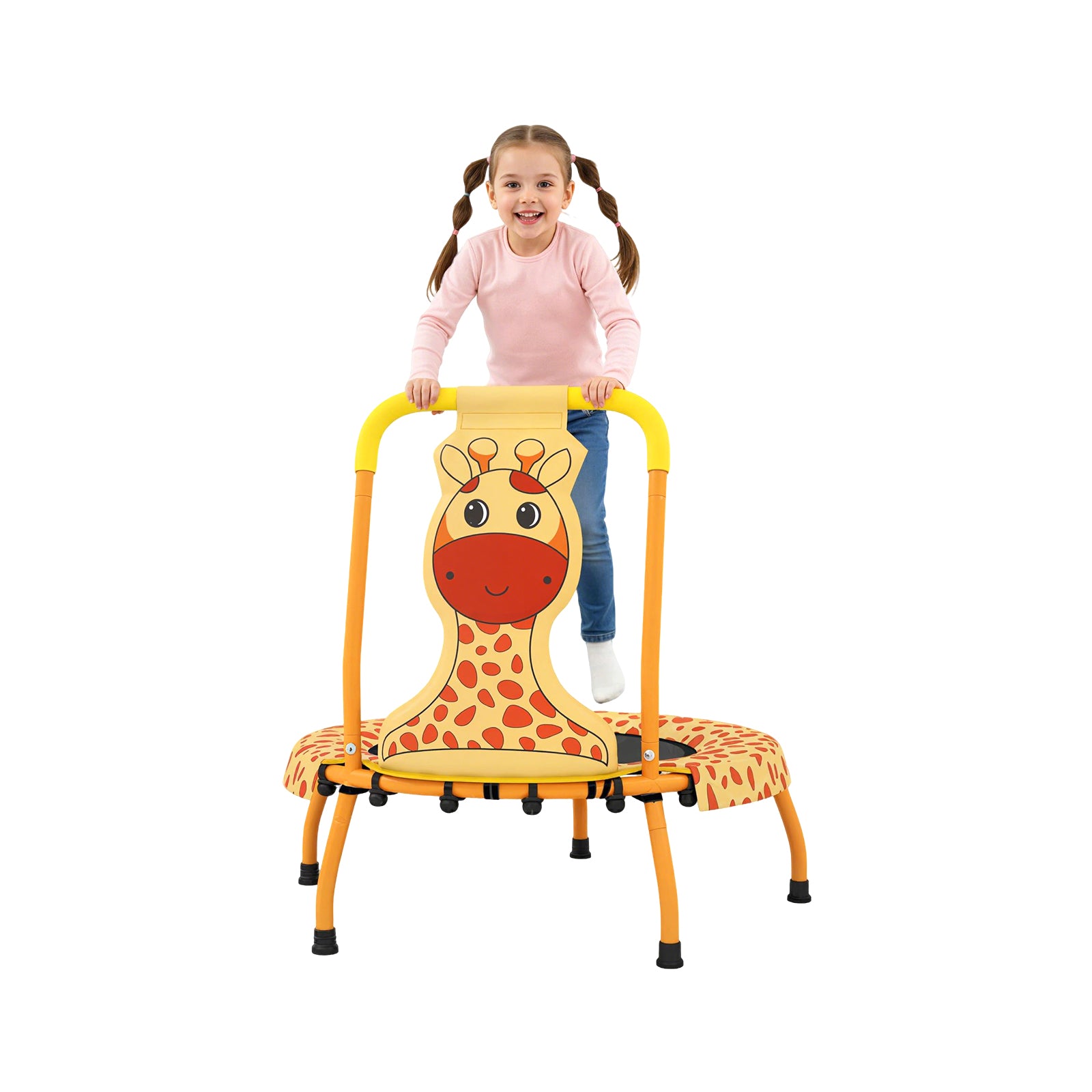Mini Trampoline For Toddlers, Foam Padded Handle, Safety Cover, Orange Trampolines at Gallery Canada