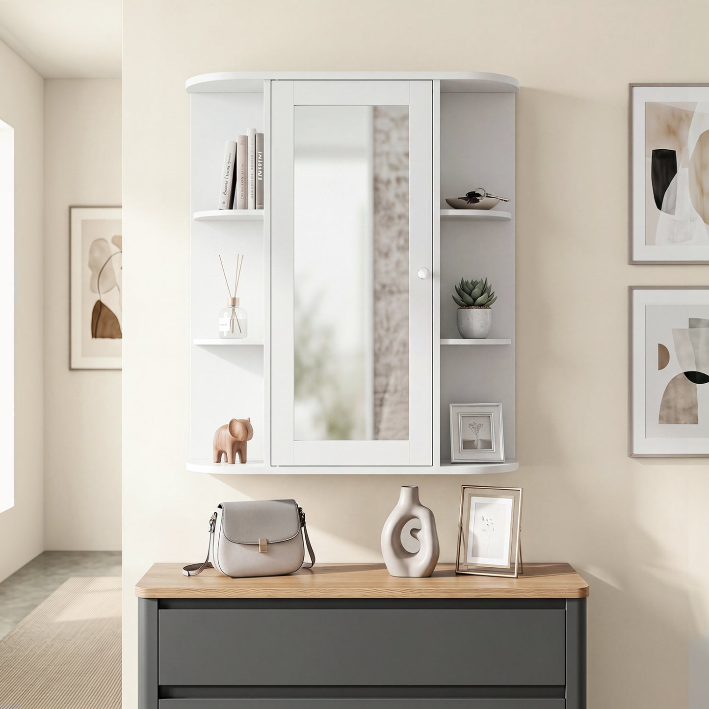 Wall Mount Bathroom Cabinet, Single Door Shelves, White Wall Cabinets at Gallery Canada