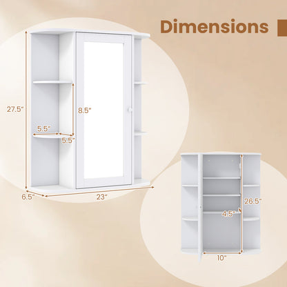 Wall Mount Bathroom Cabinet, Single Door Shelves, White Wall Cabinets at Gallery Canada