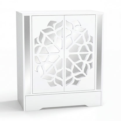 Mirrored Shoe Cabinet, 4-Tier Organizer With Large Drawer, White Shoe Racks & Storage Benches at Gallery Canada