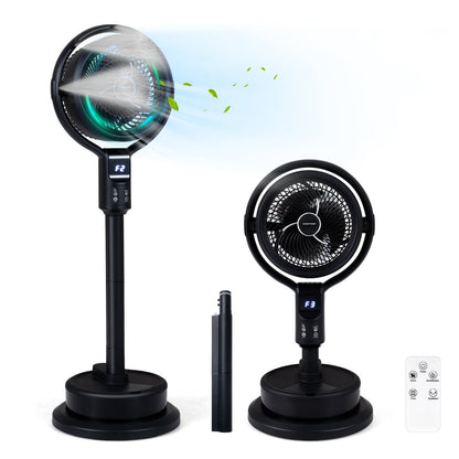 Misting Pedestal Fan, 8 Speeds, 90° Auto Oscillation, Black Fans at Gallery Canada