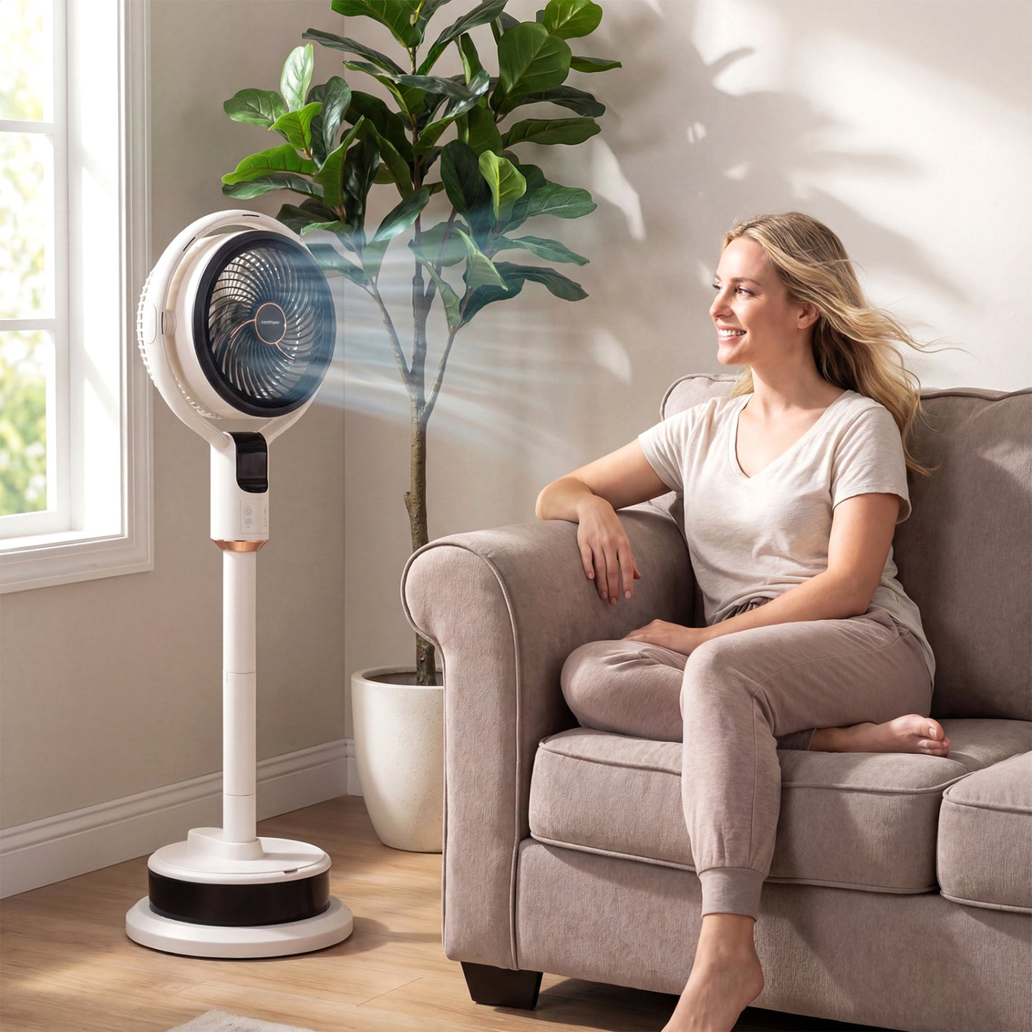 Misting Pedestal Fan, 90° Oscillation, 8 Speeds, White Fans at Gallery Canada
