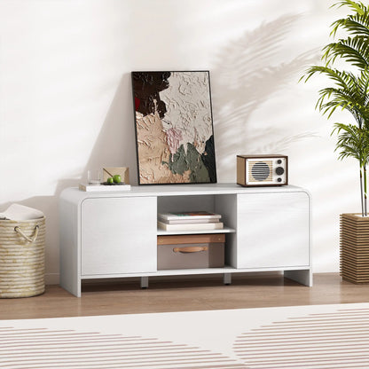 TV Stand For 55 Inch, 2 Cabinets And 2 Shelves, White TV Stands at Gallery Canada