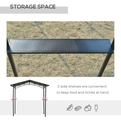 8' x 5' Hardtop Grill Gazebo, Aluminium BBQ Canopy, Outdoor with Shelves, Aluminium BBQ Grill Gazebos at Gallery Canada