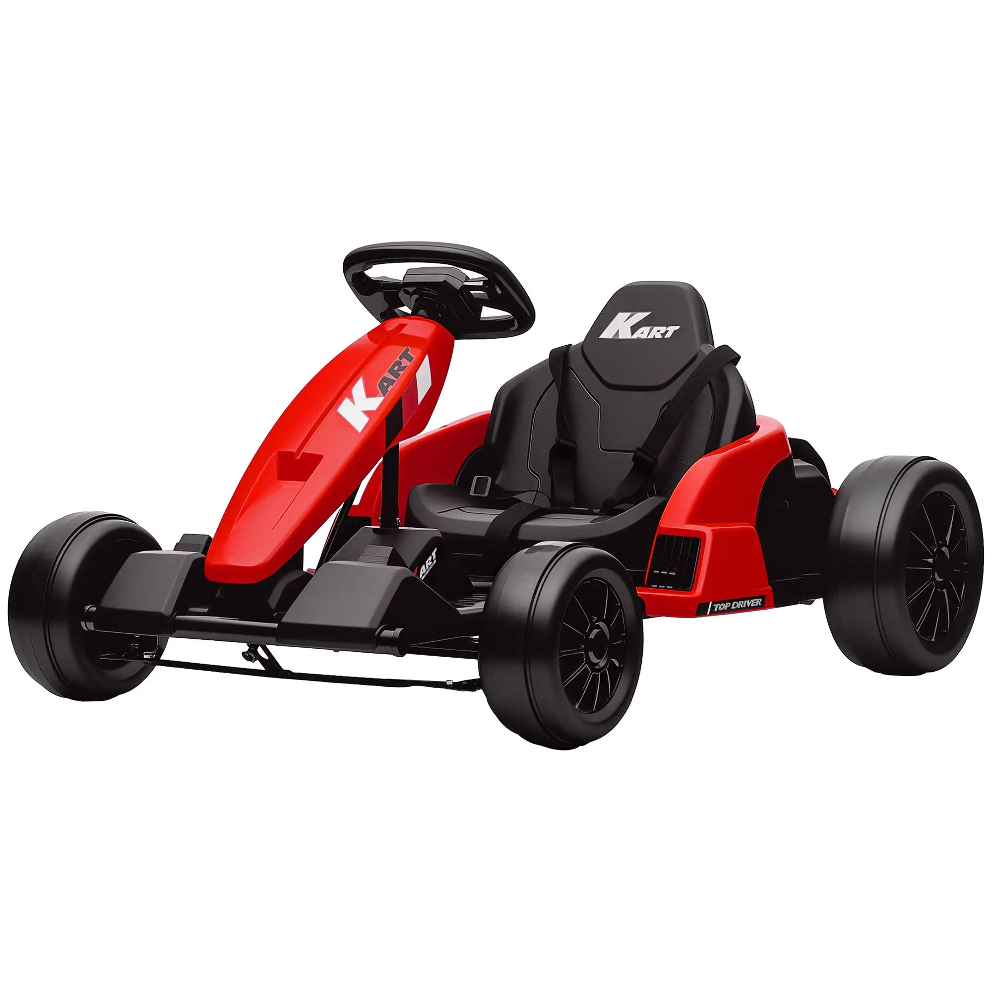 24V Electric Go Kart, Dual 150W Motors, Adjustable Seat, 11.2MPH, Red Electric Ride-On Toys Red at Gallery Canada