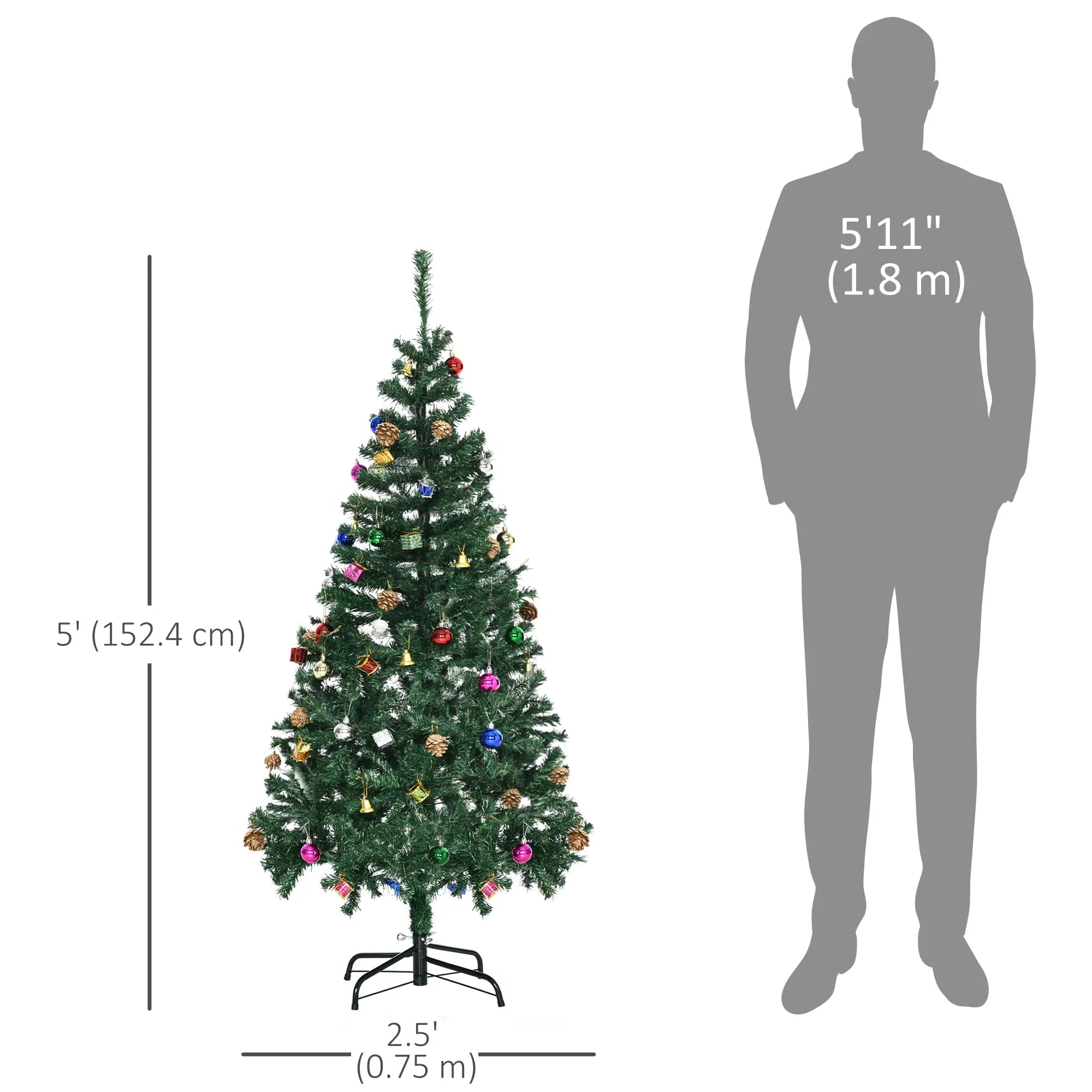 4.9ft Artificial Christmas Tree, Holiday Party Decor, Green Artificial Christmas Trees at Gallery Canada