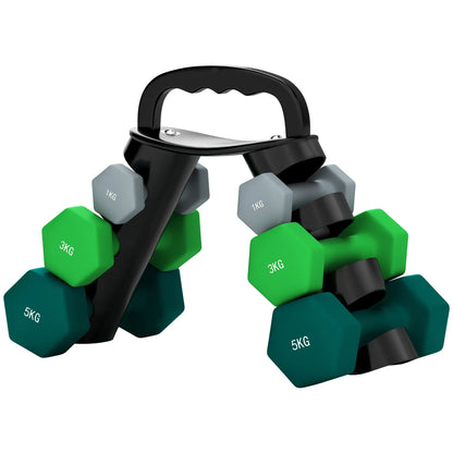 40 LBS Hex Dumbbell Set, Adjustable, Home Gym, Green Dumbbells & Barbells Grey, green and turquoise at Gallery Canada