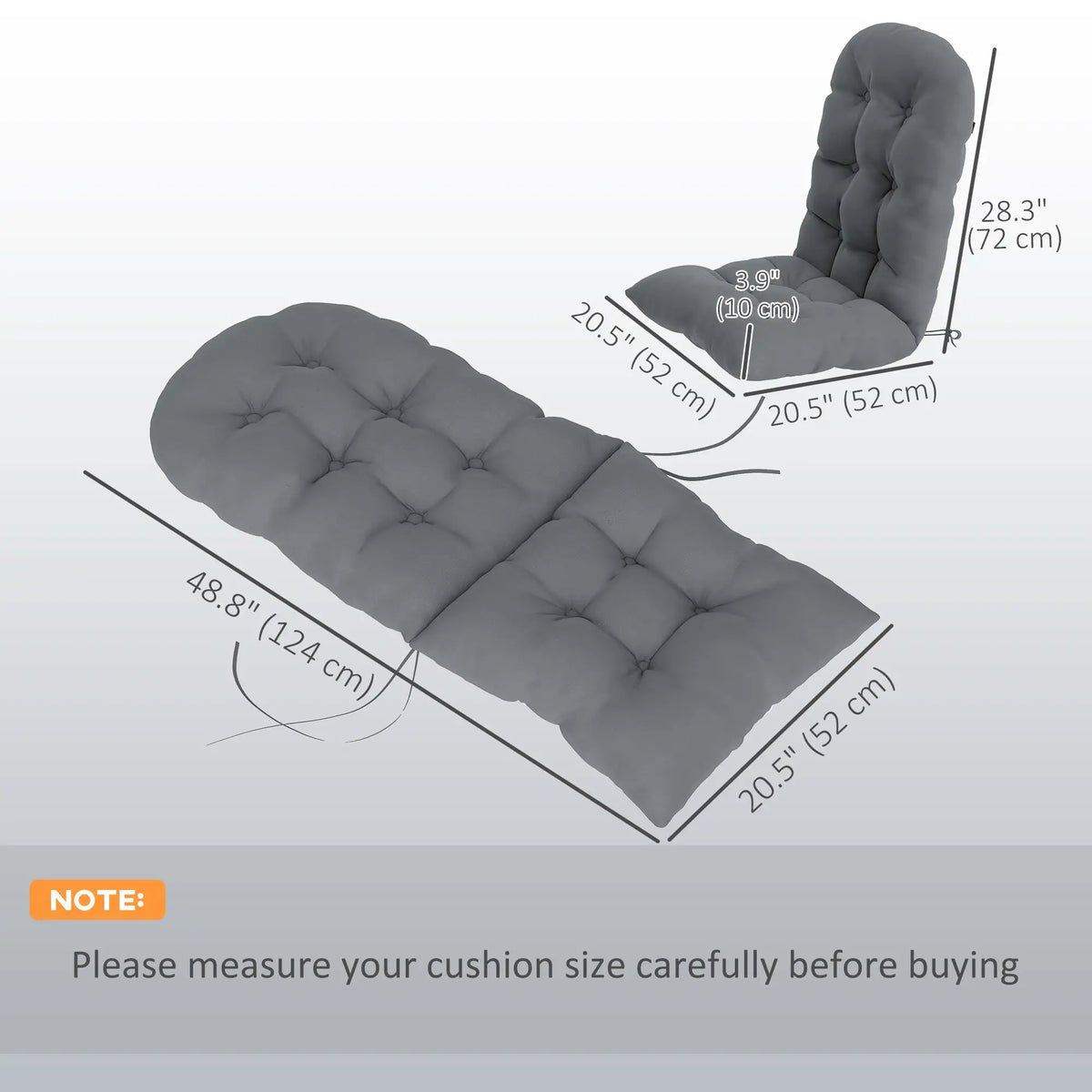 Adirondack Chair Cushions Set of 2, Grey Patio Chair Cushions at Gallery Canada