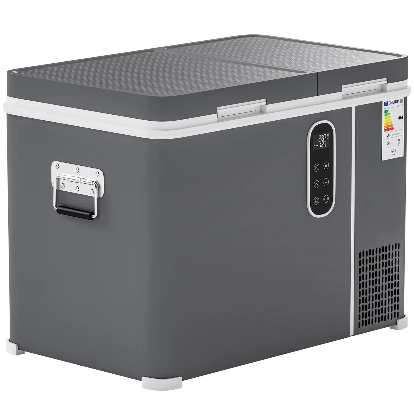 12 Volt Car Refrigerator, Dual Zone 48 QT Car Fridge with App Control, 12/24V DC and 100-240V AC, Car Coolers Grey at Gallery Canada