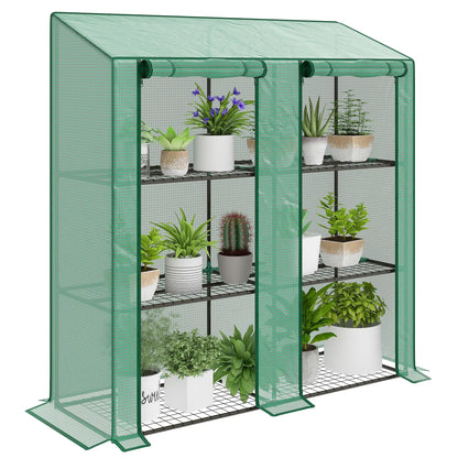 Portable Mini Greenhouse, 3 Tier Shelves, Reinforced PE Cover, 56.3" x 18.1" x 59.4" Greenhouses at Gallery Canada