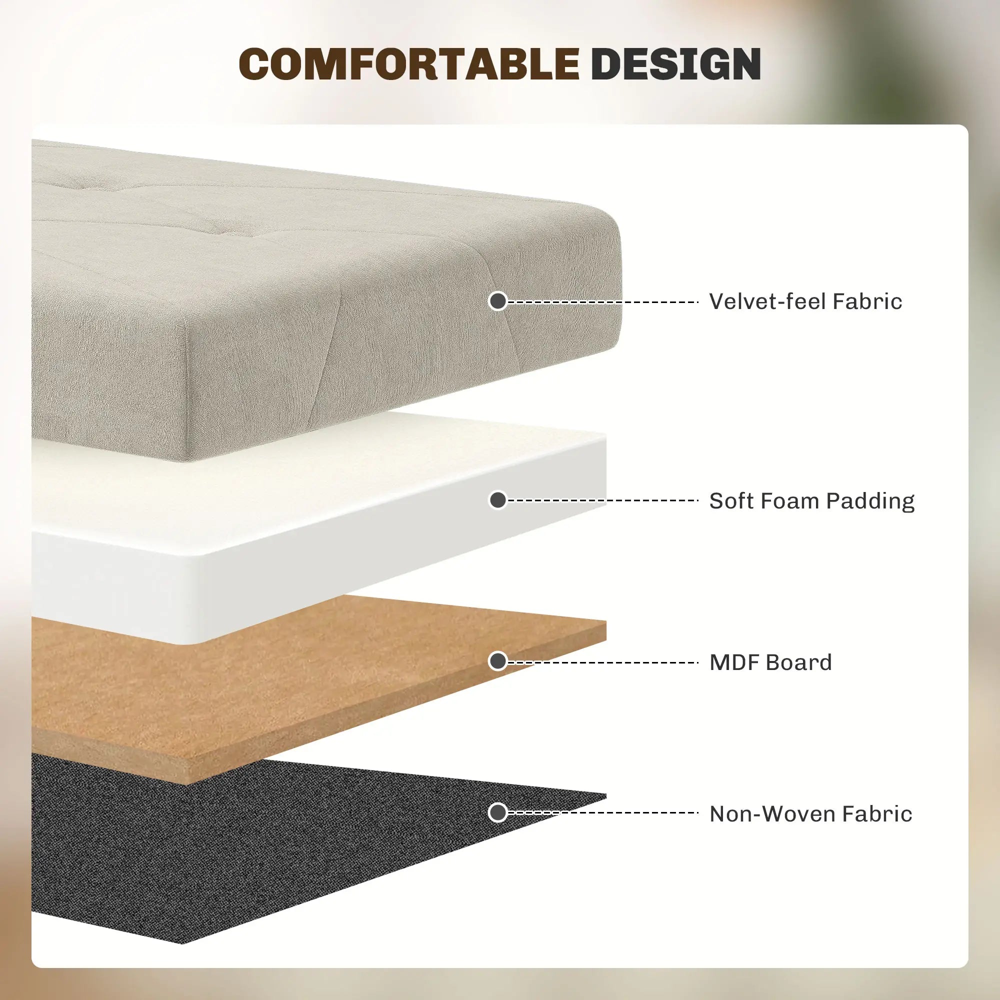 Velvet Upholstered Foldable Storage Ottoman Bench, Wood Legs Storage Ottomans & Benches at Gallery Canada