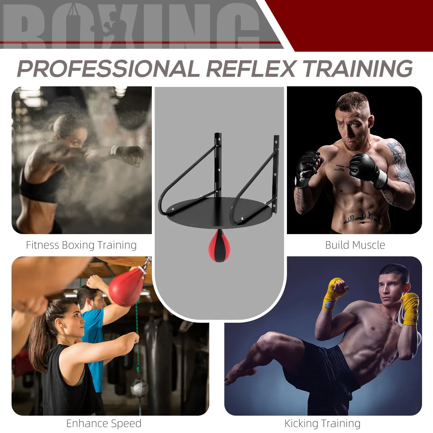 Wall Mounted Speed Bag Boxing Platform, Adjustable Height Strength Training Equipment at Gallery Canada