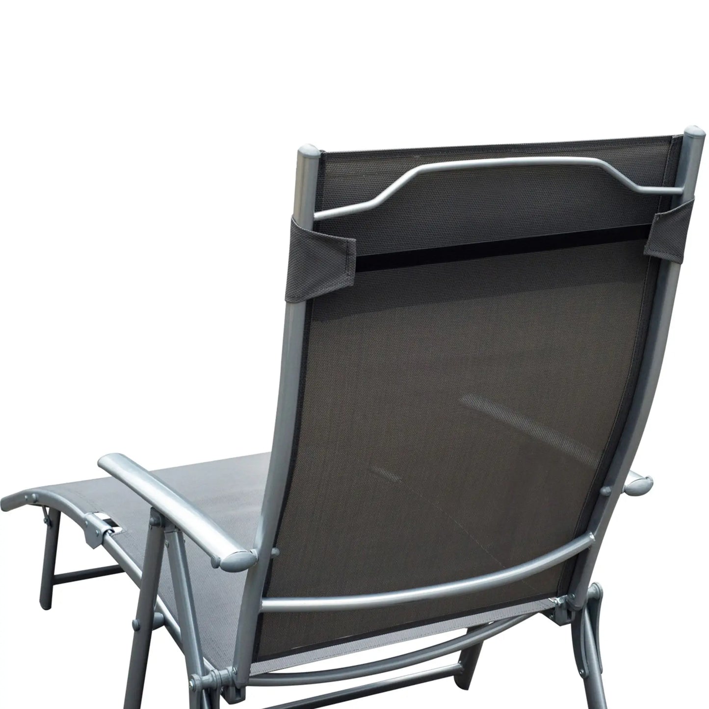 Heavy Duty Adjustable Folding Reclining Chair, Outdoor Sun Lounger, Grey Lounger Chairs at Gallery Canada
