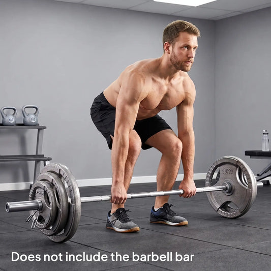 6 PCS Weight Plates, Grip Plate Set, Strength Training, 77 Lbs Dumbbells & Barbells Silver at Gallery Canada