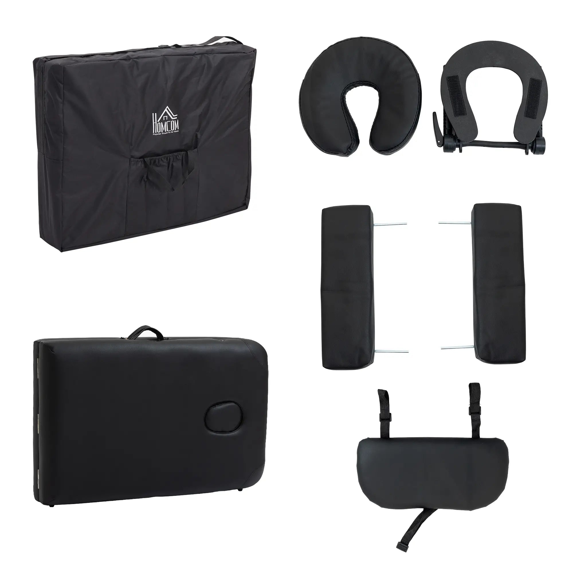 83 Inch Portable Folding Massage Table, Adjustable Salon Spa Bed, Black Portable Massage Tables at Gallery Canada