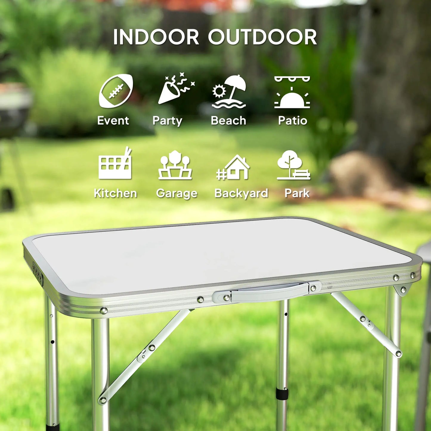 Folding Adjustable Patio Table, Portable Camping Dining, Aluminum Frame, Silver Picnic Tables & Camping Chairs at Gallery Canada
