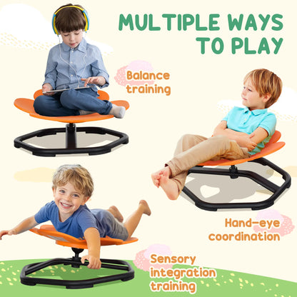 Flower-Shaped Kids Swivel Chair, Non-Slip Spinning Chair, Orange Kids Chairs & Seating at Gallery Canada