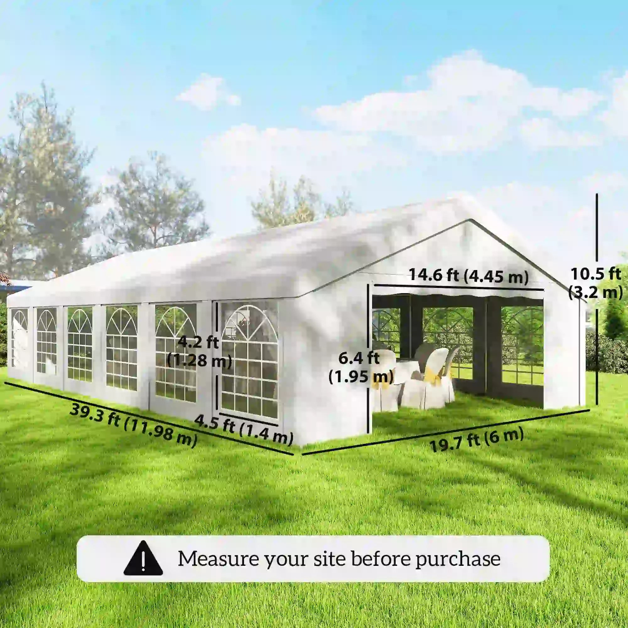 20' x 40' Party Tent, Outdoor Canopy With 12 Removable Windows Canopy Tents at Gallery Canada