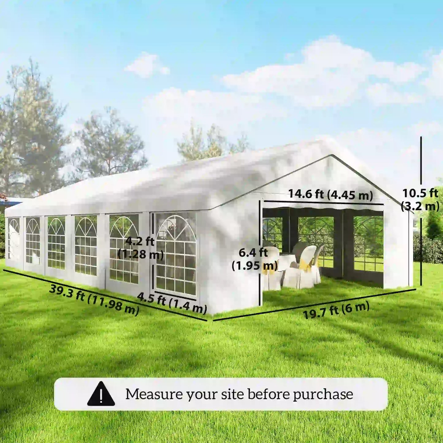 20' x 40' Party Tent, Outdoor Canopy With 12 Removable Windows Canopy Tents at Gallery Canada