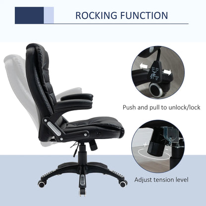 PU Leather Executive Recliner Office Chair, Swivel Wheels, Adjustable Height, Black Executive & Manager Chairs at Gallery Canada