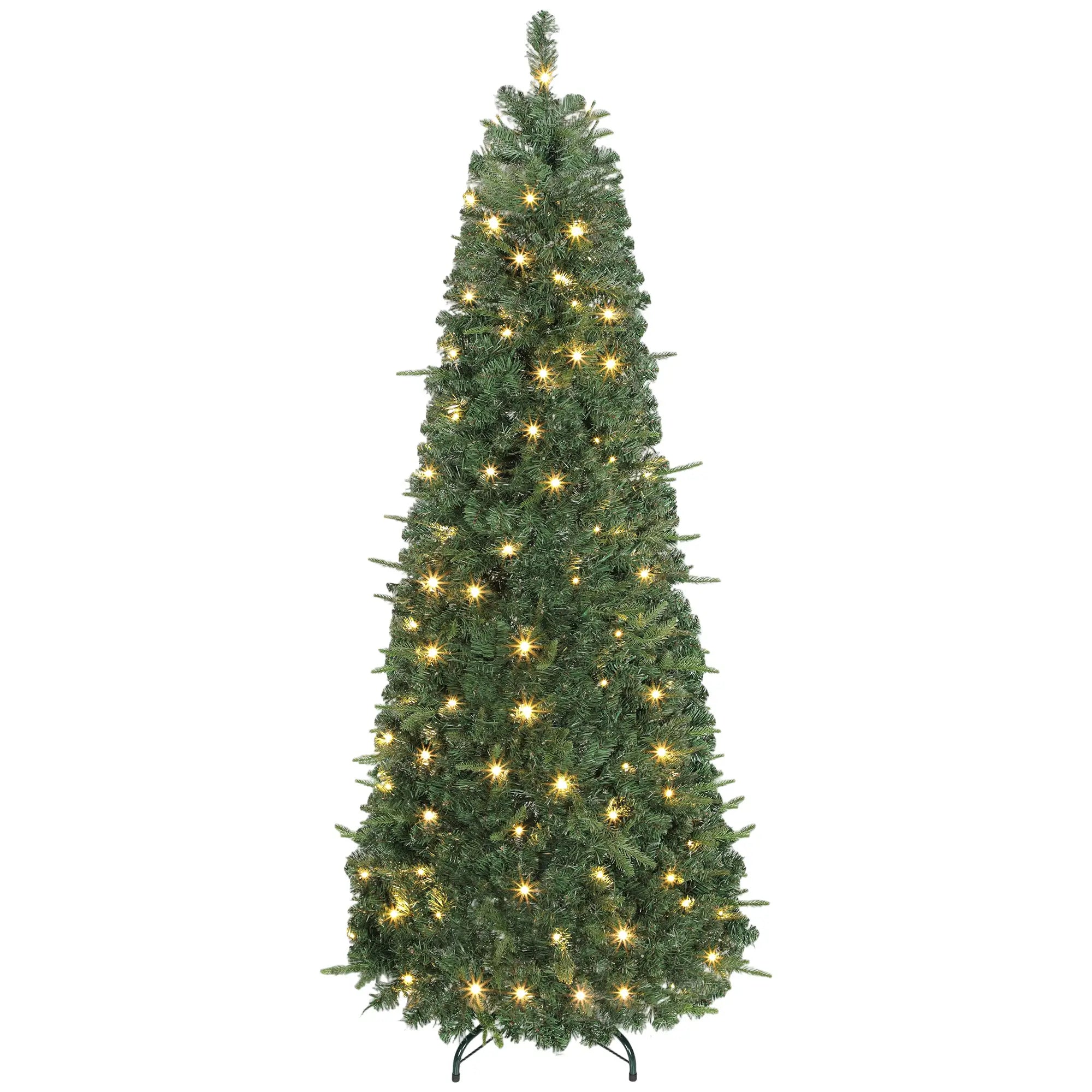 6 ft Prelit Pop Up Christmas Tree, Collapsible Artificial with Metal Stand, Green Pre Lit Christmas Trees Green at Gallery Canada