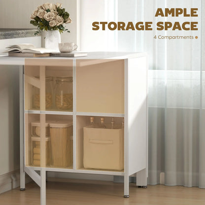 Foldable Drop Leaf Table With Hideaway Shelves, Brown Dining Tables at Gallery Canada