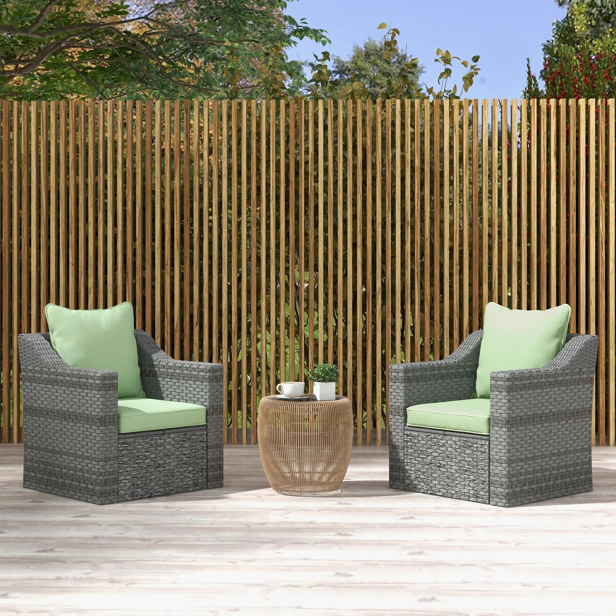 Seat Cushion Back Pillows, Set of 2, Indoor Outdoor, Green Patio Chair Cushions at Gallery Canada