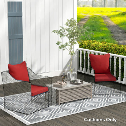 Patio Chair Cushions Set, 2 Seat Cushion Back Pillows, Wine Red Patio Chair Cushions at Gallery Canada