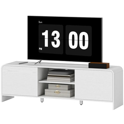 TV Stand For 65 Inch TV, 2 Cabinets 2 Shelves, White TV Stands White at Gallery Canada