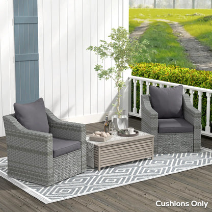 Seat Cushion Back Pillows Set of 2, Patio Chair Cushions, Dark Grey Patio Chair Cushions at Gallery Canada