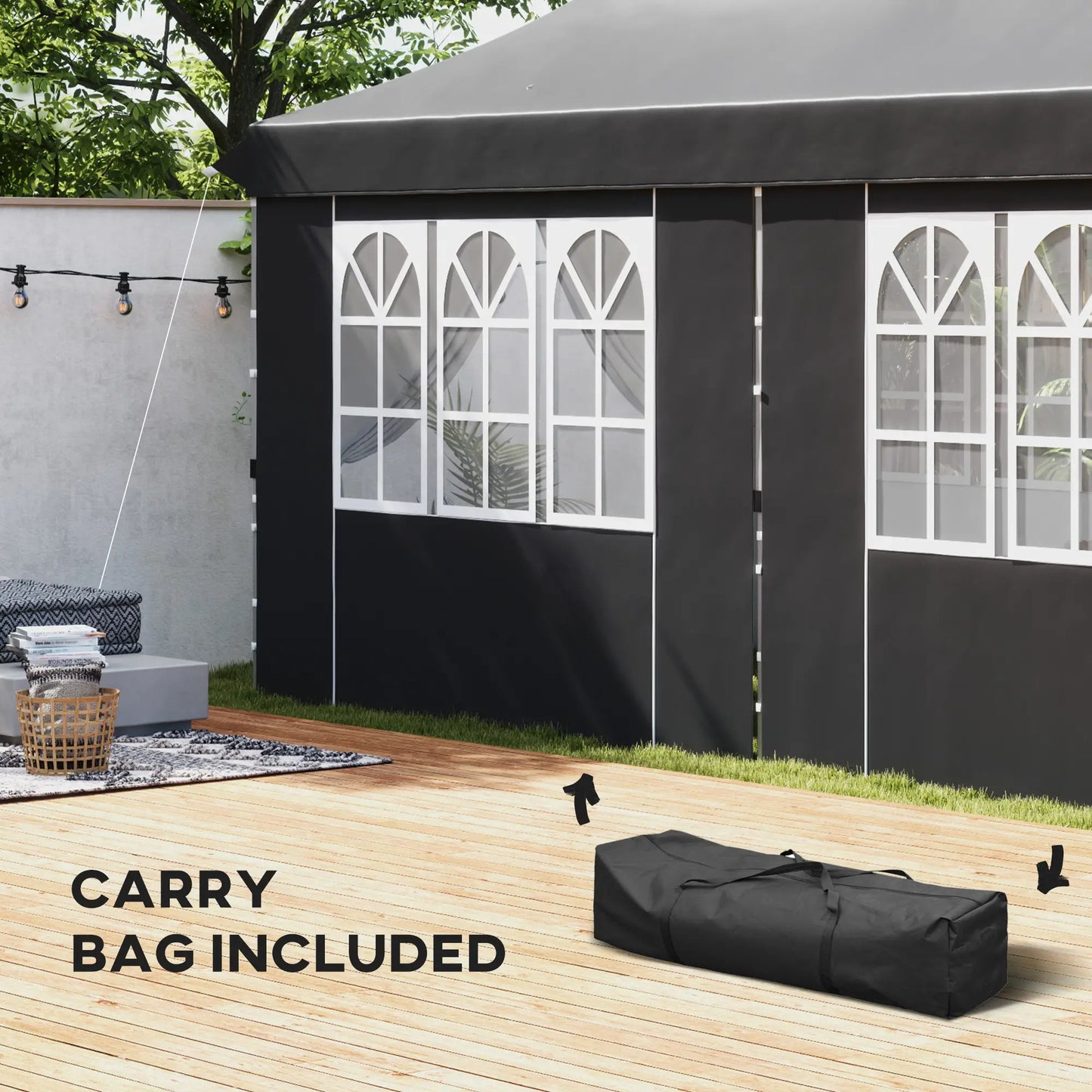 20x10 Pop Up Canopy, 6 Removable Sidewalls, Carry Bag, 6 Sand Bags, Adjustable, Grey Pop Up Canopies at Gallery Canada