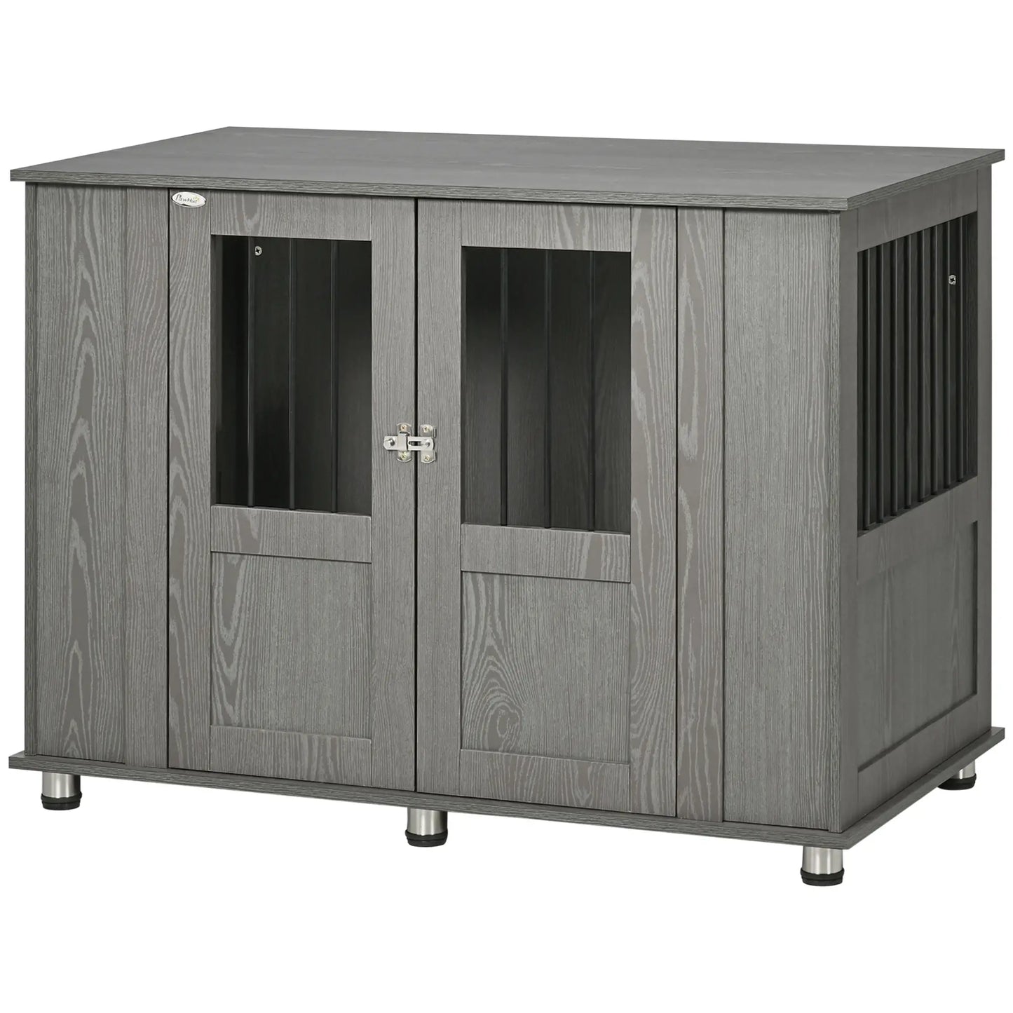 Dog Crate Furniture with Lockable Magnetic Door, Adjustable feet for Extra Large, Medium &; Small Dogs, Indoor Use, Grey Houses, Kennels & Pens Grey at Gallery Canada