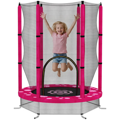 55" Toddler Trampoline, Safety Enclosure Net, Indoor Outdoor, Ages 3-6, Pink Trampolines at Gallery Canada