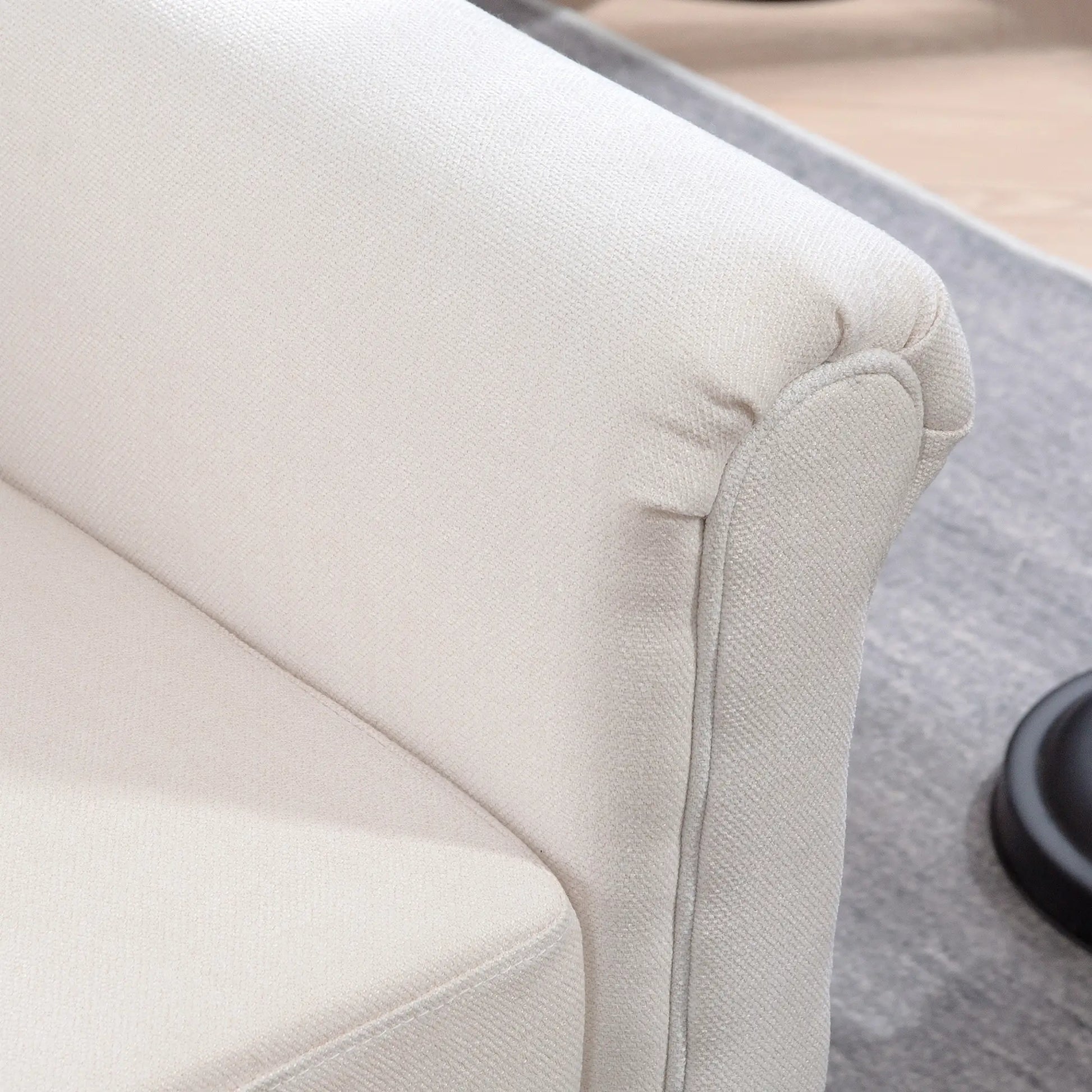 Vintage Loveseat, Chenille Fabric 2 Seater Sofa, Cream White 2-Seater Sofas at Gallery Canada