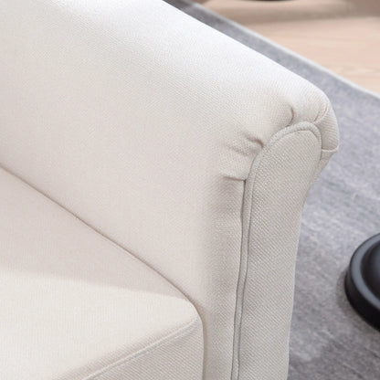 Vintage Loveseat, Chenille Fabric 2 Seater Sofa, Cream White 2-Seater Sofas at Gallery Canada