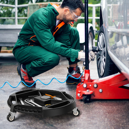 Mobile Automotive Tool Creeper with 3 Swivel Casters and 4 Compartments-BK, Black Garages at Gallery Canada