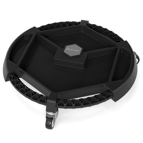 Mobile Automotive Tool Creeper with 3 Swivel Casters and 4 Compartments-BK, Black