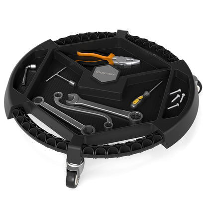 Mobile Automotive Tool Creeper with 3 Swivel Casters and 4 Compartments-BK, Black Garages at Gallery Canada