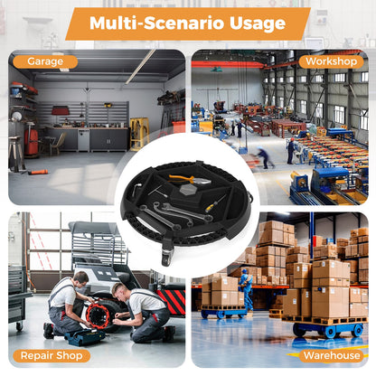 Mobile Automotive Tool Creeper with 3 Swivel Casters and 4 Compartments-BK, Black Garages at Gallery Canada